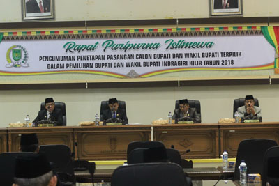 DPRD Inhil Gelar Rapat Paripurna Penetapan Bupati dan Wabup Terpilih